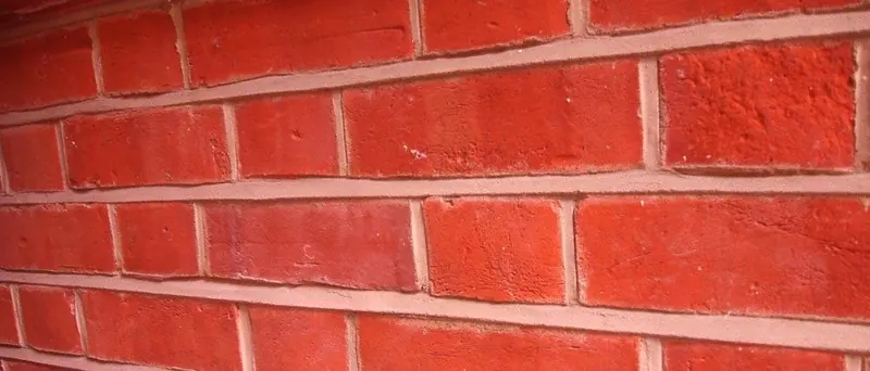 Red brickwork with fresh, even mortar joints